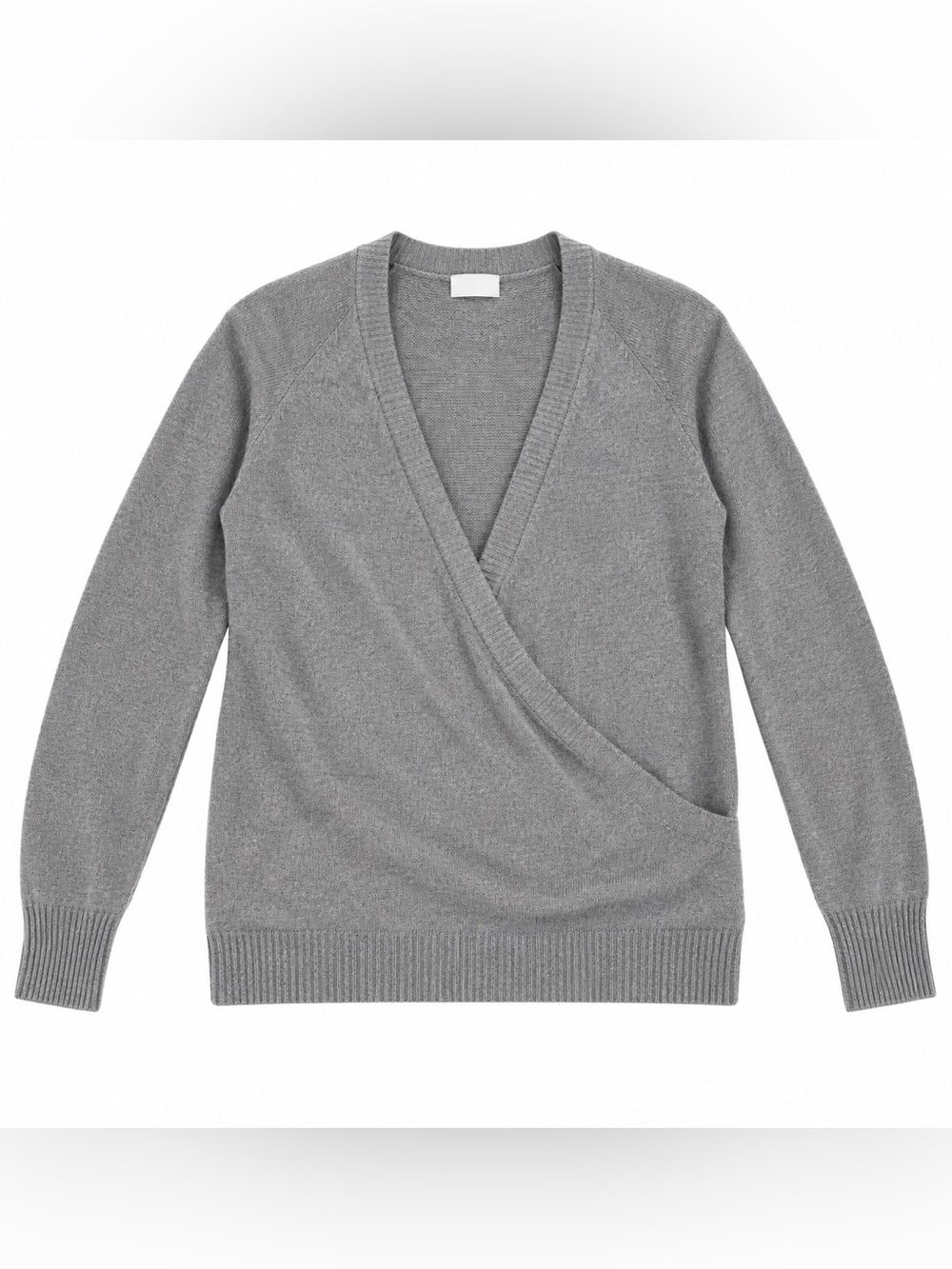 Love Stitch Heather Gray V-Neck Wrap Pullovers